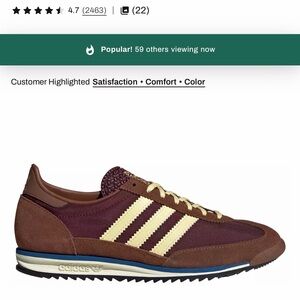 adidas women’s SL72 OG shoes in maroon and yellow